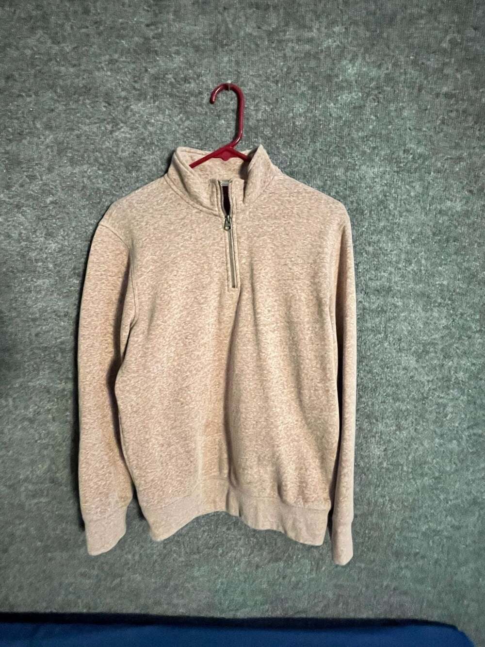 Sonoma Goods For Life Quarter-Zip Sweater Size S Beige Fleece Pullover 003-134
